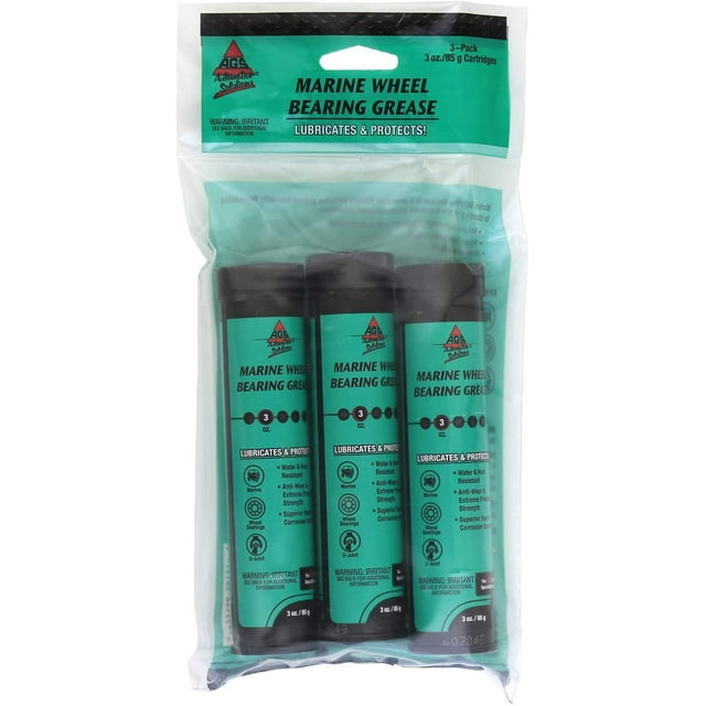 AGS Marine Wheel Bearing Grease for Lubrication and Protection, Multiple Marine Applications, Water and Heat Resistant - 3 oz cartridge, 3 pack
