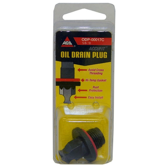 AGS ODP-00017C Accufit Oil Drain Plug 5/8-18, Card