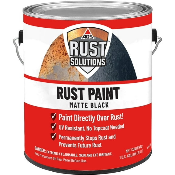 AGS Rust Solutions Matte Black High Heat Rust Paint - 1 Gallon