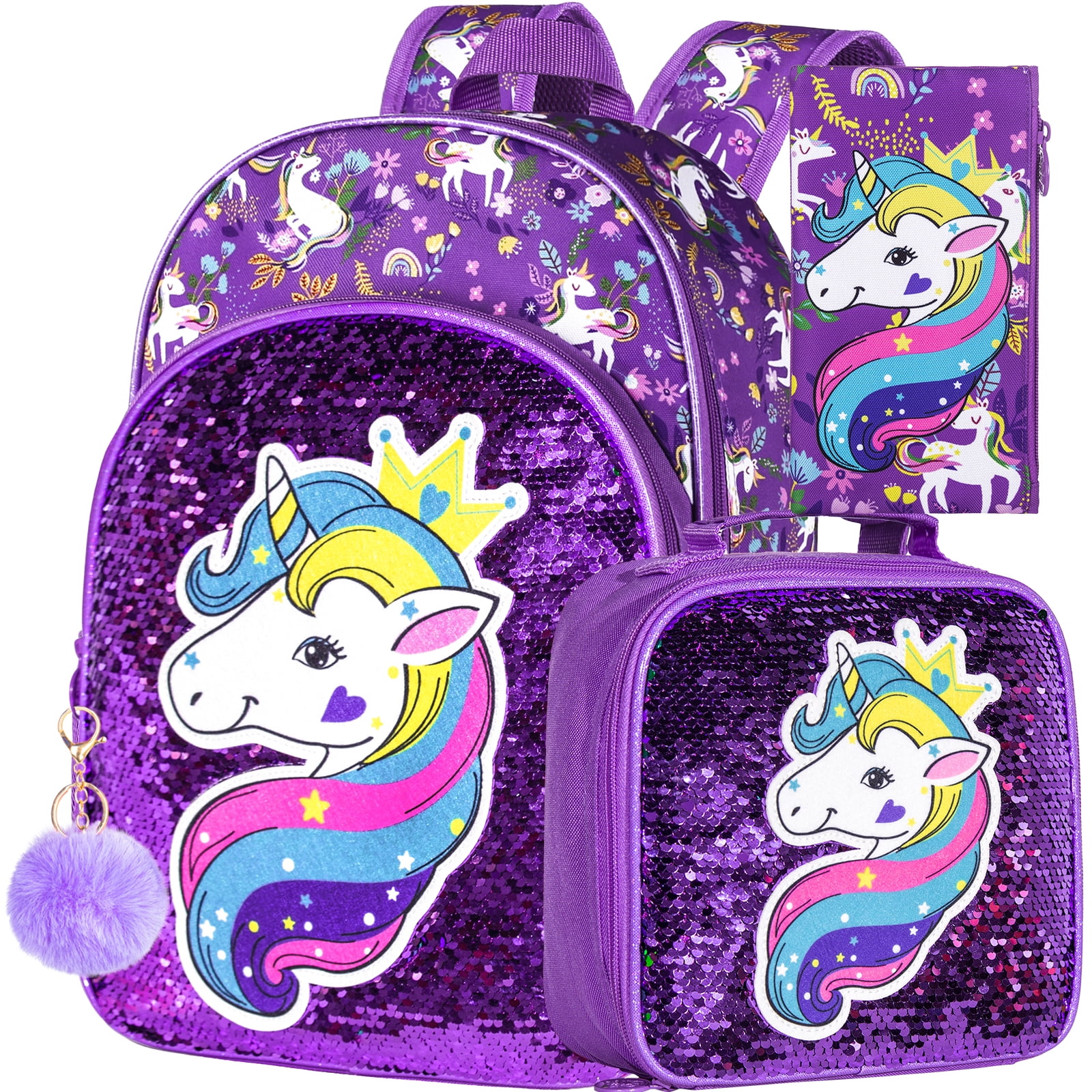 AGSDON 3PCS Backpacks for Girls, 16