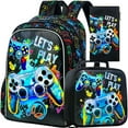 thumbnail image 1 of AGSDON 3PCS Boys Game Backpack, Kids&nbsp; Bookbag with Lunch Box, Water Resistant School Bag for Elementary Preschool Toddler, 1 of 9