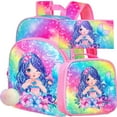 thumbnail image 1 of AGSDON 3PCS Mermaid Backpack for Girls, 16" Preschool Elementary Bookbag, Kids Sequin Cute Backpacks and Lunch Box, 1 of 9