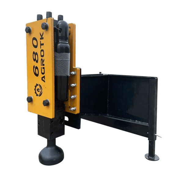 AGT Hydraulic Post Driver Fence Hammer Pounder for Universal Skid Steer, 2.7” chisel | AGT-PD680-PZ