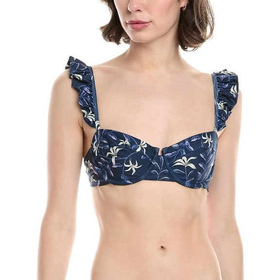 AGUA BY AGUA BENDITA womens  Cafe Bikini Top, XL, Blue