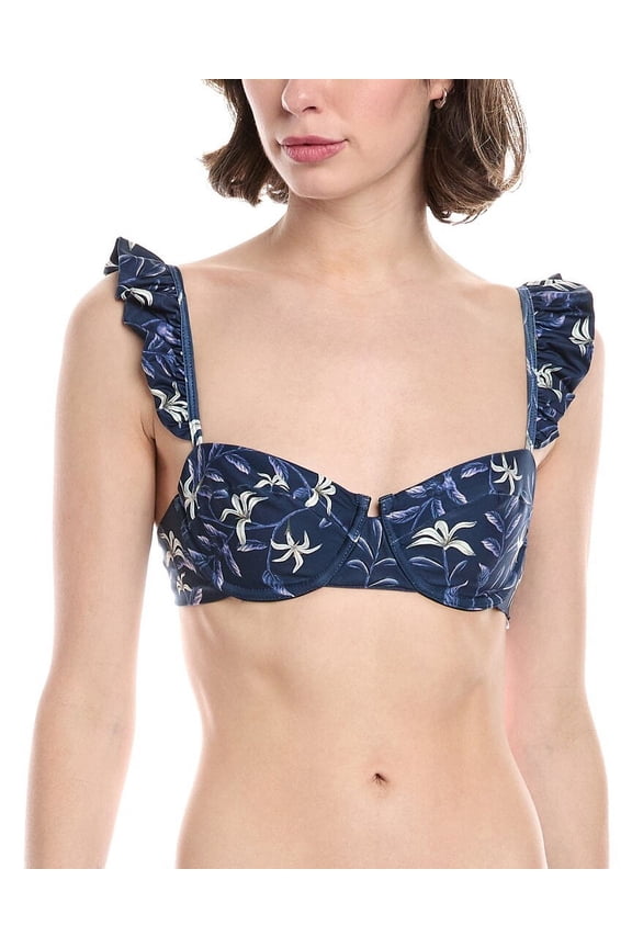 AGUA BY AGUA BENDITA womens  Cafe Bikini Top, XL, Blue
