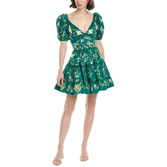 AGUA BY AGUA BENDITA womens Esmeralda Mini Dress, XL, Green
