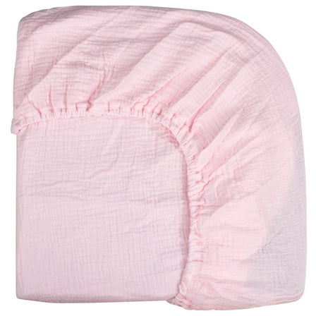 AGUDAN Baby Crib Sheets for Boys Girls, Organic Fitted Elastic for Infant Unise, Soft Pink