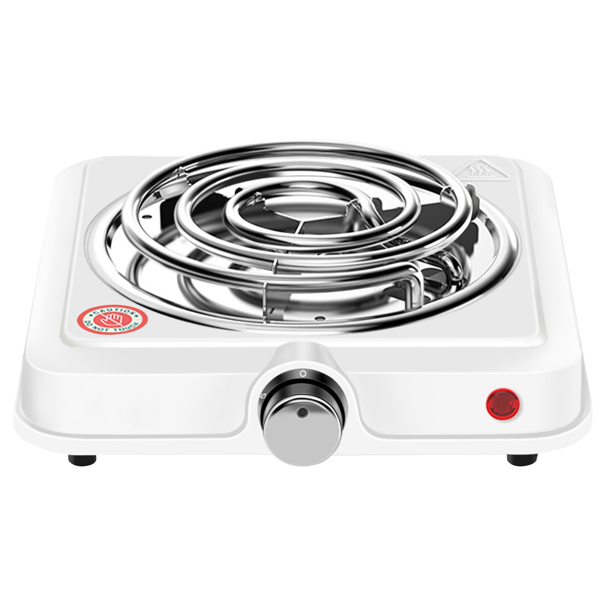 AGUDAN Compact and Portable Countertop Burner, Temperature Controls for Small Kitchens (White)