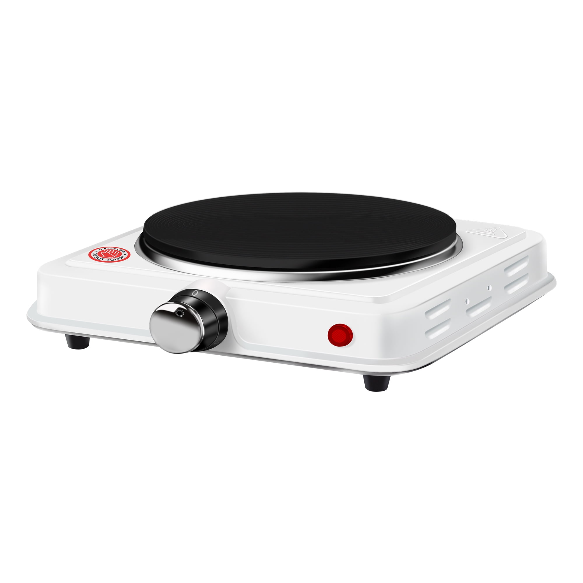 AGUDAN Compact and Portable Countertop Burner, Temperature Controls for Small Kitchens (White)