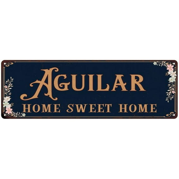 AGUILAR Home Sweet Home Victorian Look Gift 6x18 Metal Sign 206180046665