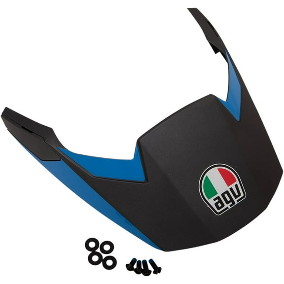 AGV AX9 Helmet Replacement Peak/Visor Matte Black/Cyan/Blue