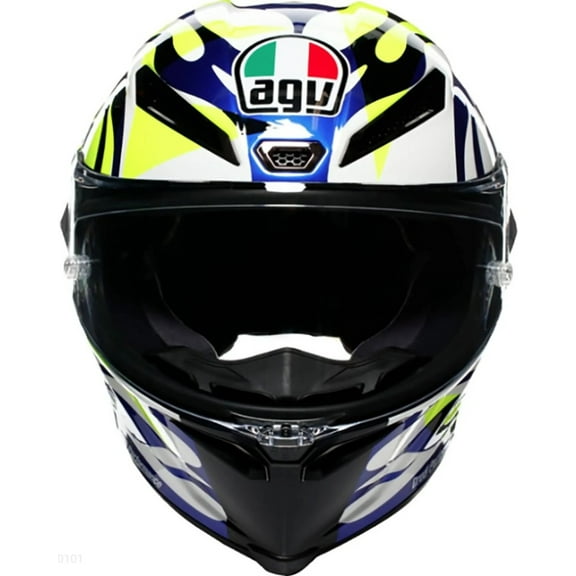 AGV Pista GP RR Soleluna 2023 Adult Street Motorcycle Helmet - Blue/ White/Yellow/Black / Large