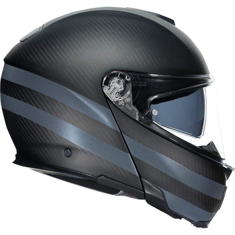 agv carbon fiber modular helmet AGV Sport Modular Refractive Motorcycle Helmet Carbon Black XL