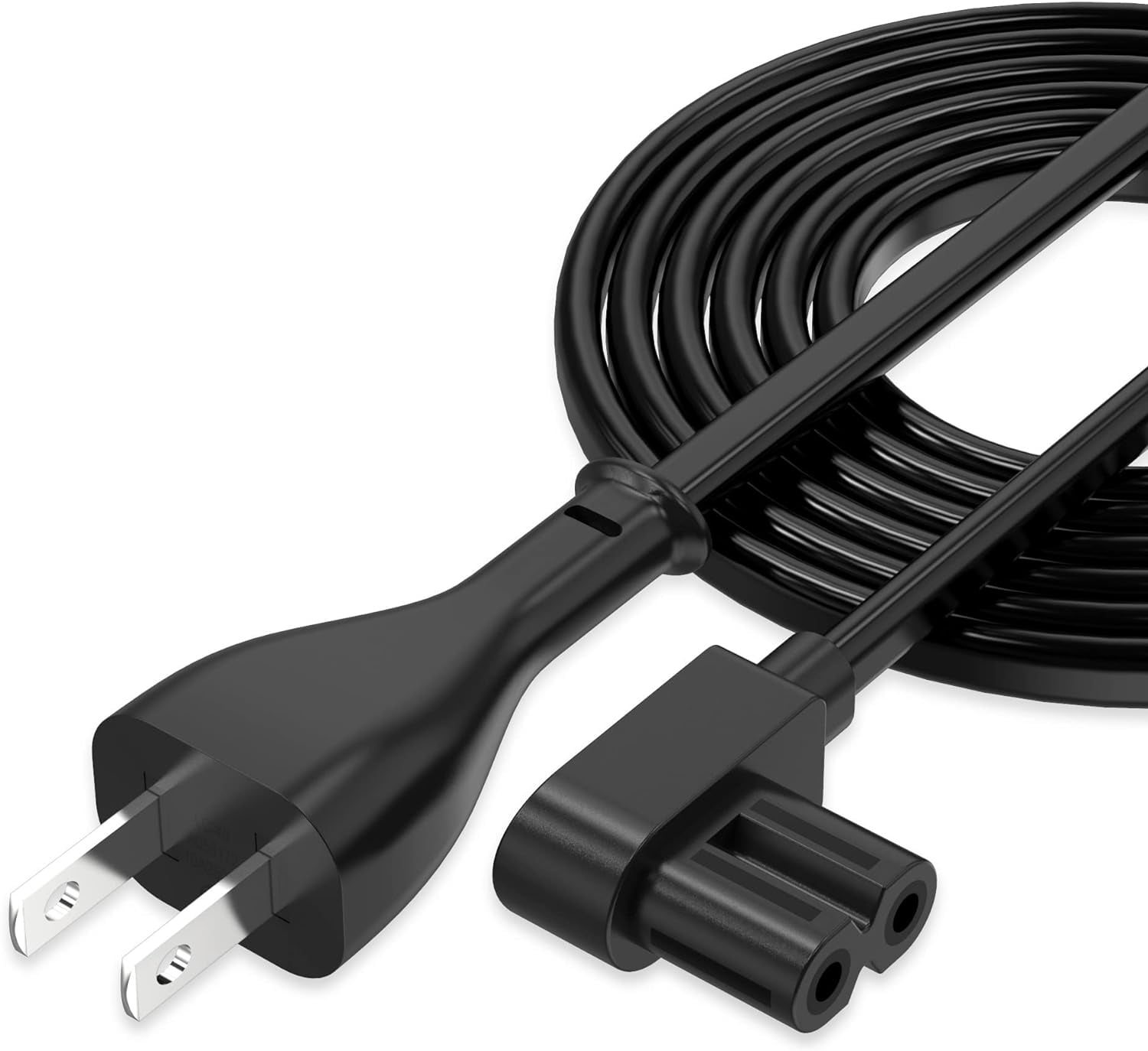 AGVEE 12ft TV Power Cord, 90 Degree Ang LShaped UL Listed 2Prong AC