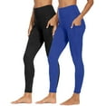 thumbnail image 1 of AGWOLF 2 Pack Legings with Pockets for Women Butt Lift High Waisted Leggings Tummy Control Yoga Pants Workout Running Leggings, 1 of 9