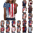thumbnail image 1 of AGWOLF 250 Anniversary USA Patriotic Shirts for Women Short Sleeve Star Stripes Graphic Tee Crewneck Summer Tops Black S, 1 of 7