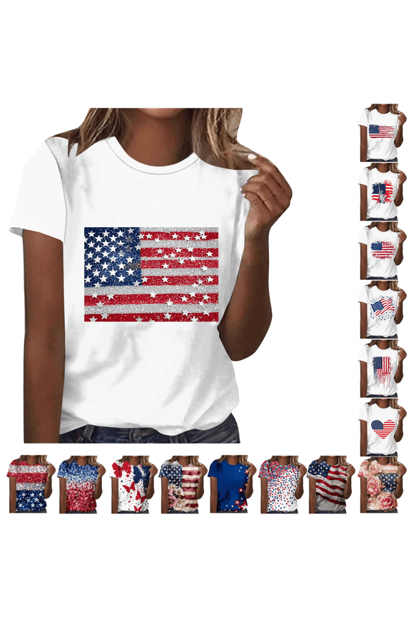 250 Anniversary USA T Shirts for Women Plus Size Patriotic American Flag Graphic Tees Short Sleeve Crewneck Loose Tops Funny 4th of July Shirts for Women Pink S