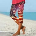 thumbnail image 1 of AGWOLF 4th of July Women Capri Pants Plus Size Tummy Control Capri Leggings High Waisted Yoga Pants Summer Dressy Cropped Trousers Multicolor 2XL, 1 of 5