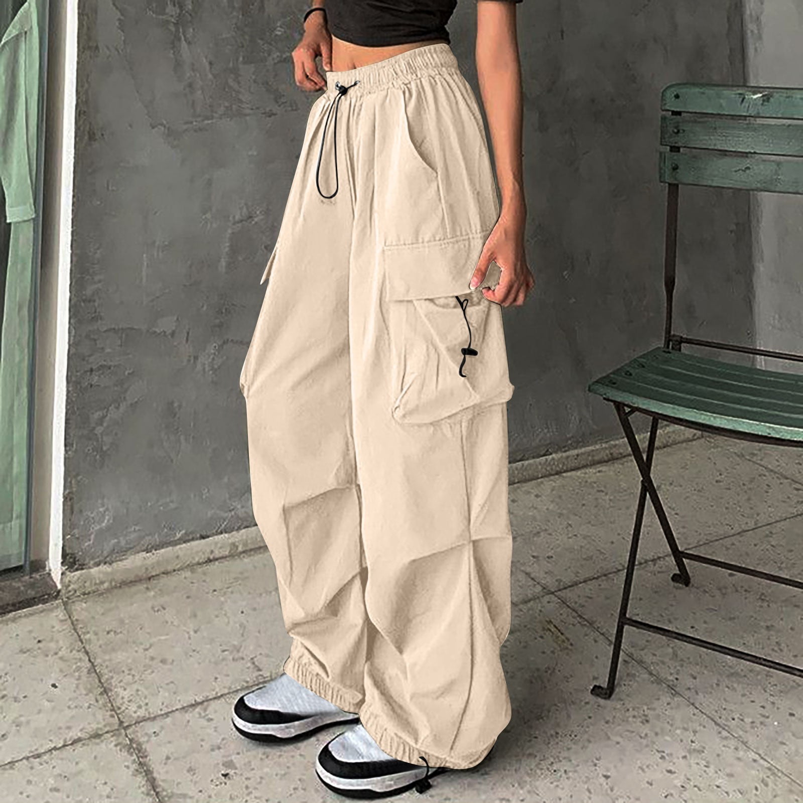 Light Blue Cargo Jeans Men's Patchwork Straight Casual Trousers Men Muti-pockets Hip Hop Streetwear Loose Fashion Pants