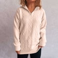 thumbnail image 1 of AGWOLF Cable Knit Sweaters for Women Oversized Quater Zip Up Pullover Cozy Long Sleeve Y2K Tops, 1 of 6