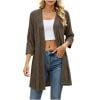AGWOLF Cardigan Sweaters for Women Long Open Front Cardigans Lightweight Knit Long Sleeve Sweater Coats Long Duster for Fall Casual Brown S