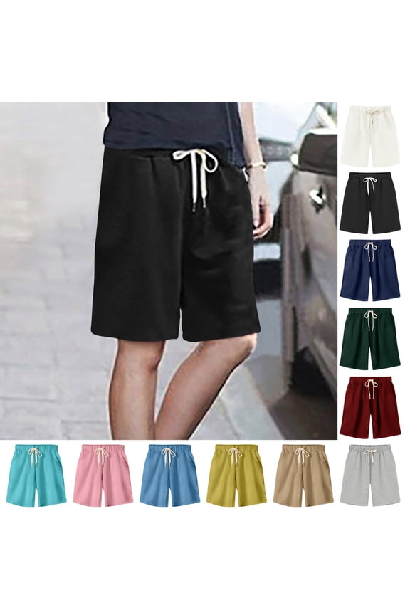 Casual Shorts for Women High Waisted Drawstring Going Out Short 2025 Summer Knee Length Bermuda Shorts for Teen Girls