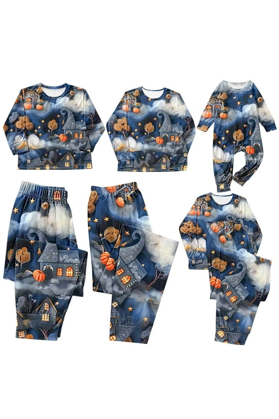 Christmas Halloween Pajamas for Family Matching Sets Long Sleve 2 Piece Pjs Funny Sleepwear Jammies 2024 Halloween Costumes Dad S