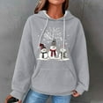 thumbnail image 1 of AGWOLF Christmas Hoodies for Women Casual Waffle Long Sleeve Hooded Pullover Cute Snowman Print Xmas Sweatshirts Ugly Holiday Party Tops, 1 of 4