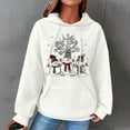 thumbnail image 1 of AGWOLF Christmas Hoodies for Women Casual Waffle Long Sleeve Hooded Pullover Cute Snowman Print Xmas Sweatshirts Ugly Holiday Party Tops, 1 of 4