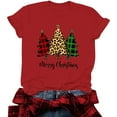 thumbnail image 1 of AGWOLF Christmas Tree Shirt for Women Funny Merry Christmas Printed Xams T-Shirts Short Sleeve Ugly Tops Xmas Holiday Gifts, 1 of 2