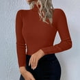 thumbnail image 1 of AGWOLF Cozy Sweaters for Women Casual Turtleneck Slim Pullover Solid Basic Ribbed Knit Jumper Tops, 1 of 8
