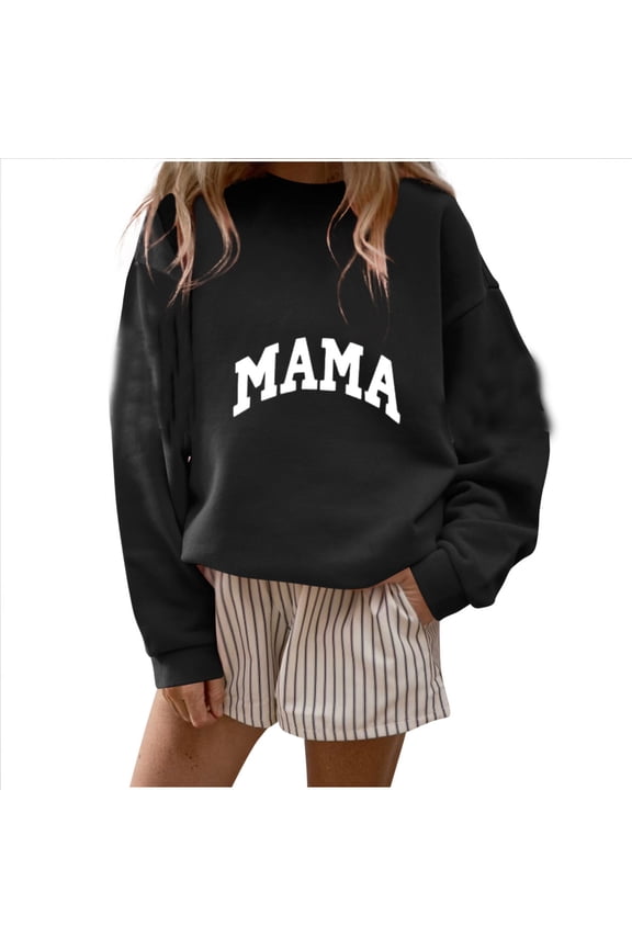 Crew neck Sweatshirts for Women Casual Oversized Letter Graphic Pullover Comfy Long Sleeve Tops Fall Winter Shirts