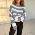 thumbnail image 1 of AGWOLF Cropped Sweaters for Women Cute Plaid Knit Jumper Shirts Cozy Boat Neck Pullover Ugly Holiday Tops, 1 of 7