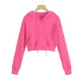 thumbnail image 1 of AGWOLF Cropped Sweatshirts for Women Trendy Long Sleeve Hooded Tops with Pocket Cute Solid Color Y2K Hoodies, 1 of 9