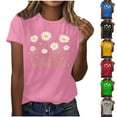 thumbnail image 1 of AGWOLF Daisy T Shirts for Women Casual Boho Short Sleeve Shirts Funny Graphic Tees Loose Fit Summer Tops for Women, 1 of 4