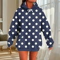 thumbnail image 1 of AGWOLF Dot Graphic Hoodies for Women Preppy Oversized Hooded Sweatshirts Casual Long Sleeve Drawstring Tops with Pcoket School Shirts, 1 of 5