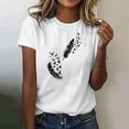 thumbnail image 1 of AGWOLF Feather Print T Shirts for Women Casual Crewneck Short Sleeve Shirt Loose Fit Graphic Tees Funny T Shirts for Women, 1 of 5