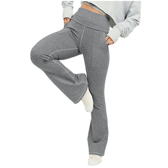AGWOLF Flare Yoga Pants for Women Comfy Tummy Control High Waist Workout Legging Skinny Boot Cut Running Gym Trouser