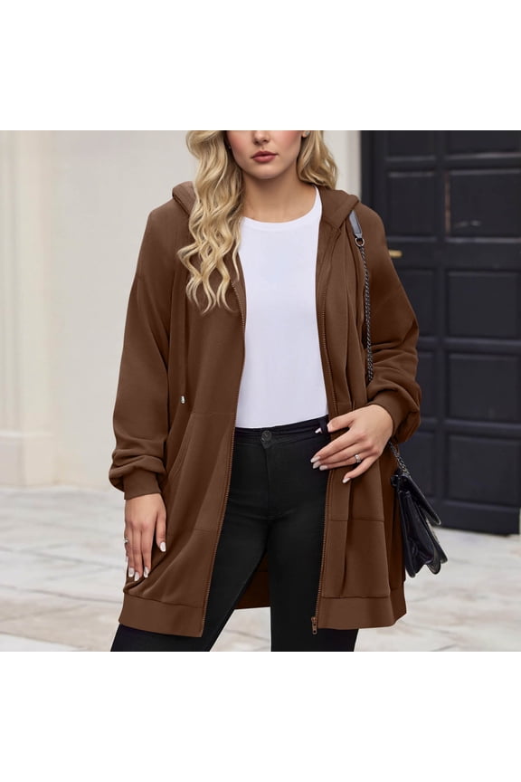 Full Zip Up Sweatshirts for Women Oversized Cradient Hooded Jacket Coat Tredy Cardigan Long Sleeve Tops with Pocket