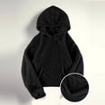 thumbnail image 1 of AGWOLF Fuzzy Hoodies for Women Cute Fleece Sweatshirts Casual Solid Hooded Pullover with Pocket Fall Winter Shirts, 1 of 5