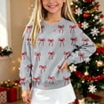 thumbnail image 1 of AGWOLF Girls Christmas Sweaters Long Sleeve Knit Kids Pullover Bow Graphic Crewneck Cute Sweater Tops for 5-15 Years, 1 of 6