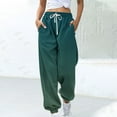 thumbnail image 1 of AGWOLF Gradient Barrel Sweatpants for Women Casual Wide Leg Drawstring Workout Pants Gym High Waist Joggers Trousers with Pockets, 1 of 5