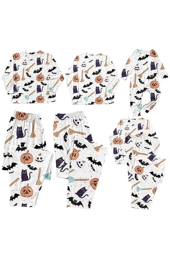 Halloween Family Pajamas Matching Sets Halloween Pajamas for Family 2024 Cute Mathcing Family Jammies 2 Piece Sleepwear Outfits Mom XL