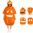 thumbnail image 1 of AGWOLF Halloween Pumpkin Costume for Women Adult Plush Halloween Pumpkin Pajamas with Hood Long Sleeve Loose PJ Loungewear Halloween Cosplay Costume orange 120*90, 1 of 8