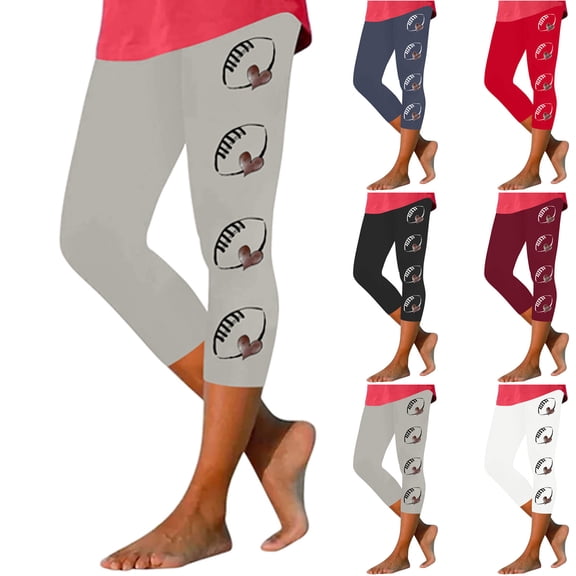 AGWOLF High Waisted Yoga Capris for Women Tummy Control Stretchy Workout Leggings Dressy Casual Cropped Trousers Summer Beach Pants