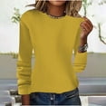 thumbnail image 1 of AGWOLF Lightweight Sweaters for Women Solid Basic Crewneck Ribbed Knit Jumper Top Slim Long Sleeve Fall Pullover, 1 of 6