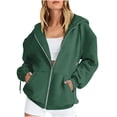 thumbnail image 1 of AGWOLF Long Hoodies for Women Oversized Full Zip Up Sweatshirts Casual Long Sleeve Solid Jacket Coat Fall Winter Business Tops, 1 of 6