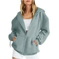 thumbnail image 1 of AGWOLF Long Hoodies for Women Trendy Dot Print Full Zip Up Sweatshirts Long Sleeve Hooded Jacket Coat Fall Travel Tops, 1 of 7