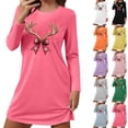 thumbnail image 1 of AGWOLF Long Sleeve Nightgowns for Women Funny Print Christmas Sleep Shirts Loose Soft Comfy Nightshirts Cute Homewear Black XXL, 1 of 7