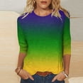 thumbnail image 1 of AGWOLF Mardi Gras T-Shirts for Women Cute Purple Green and Gold Gradient Long Sleeve Shirt Happy Mardi Gras Outfits Festival Party Tops, 1 of 6